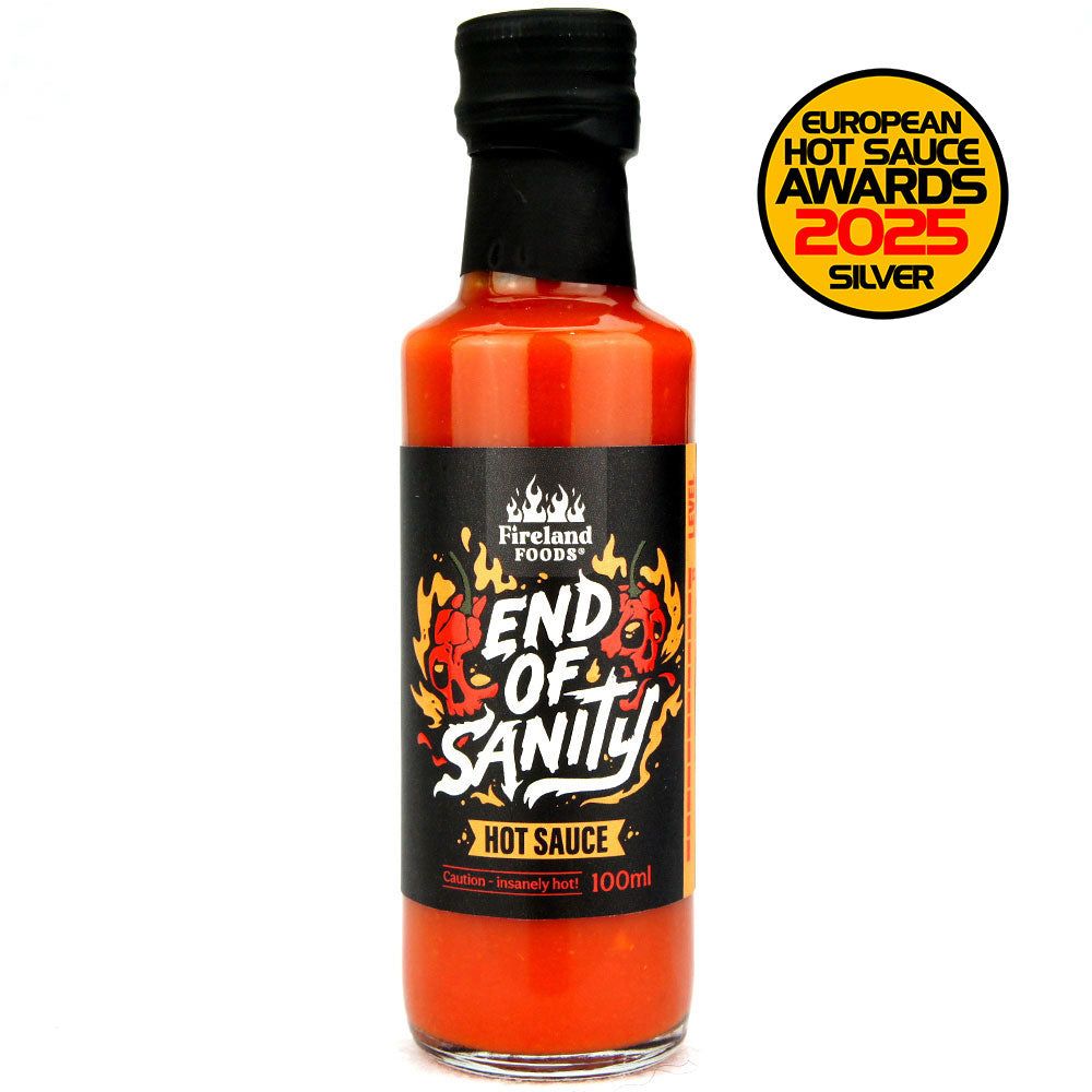 A bottle of hot sauce called End of Sanity