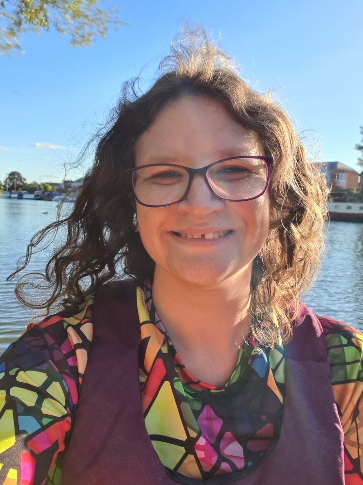 Selfie of me with my hair blowing around 