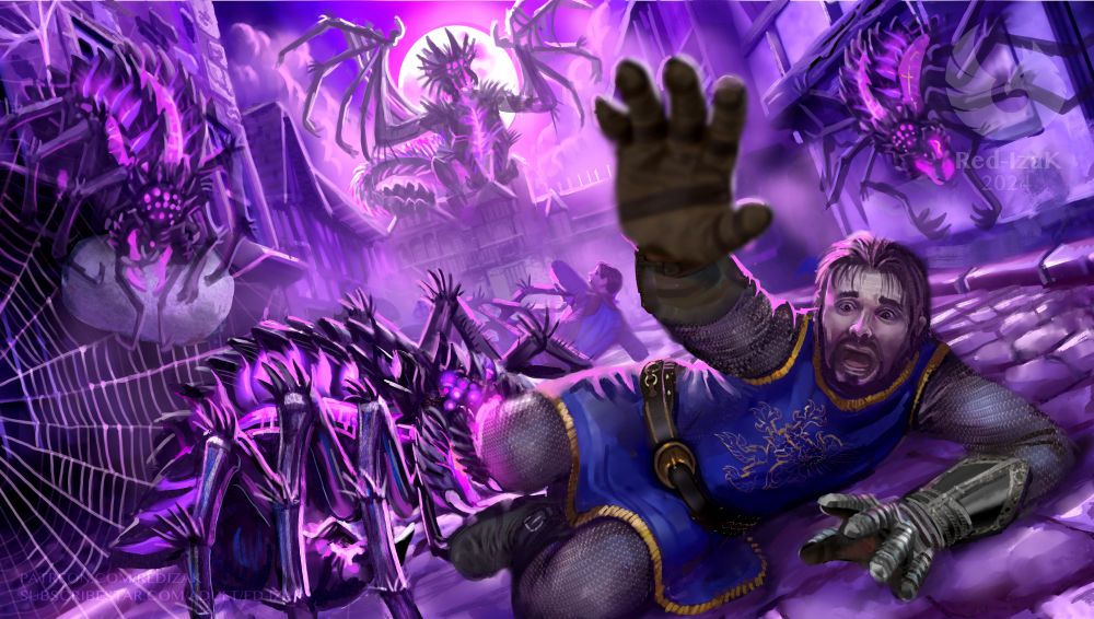 Spiders atacking city guards