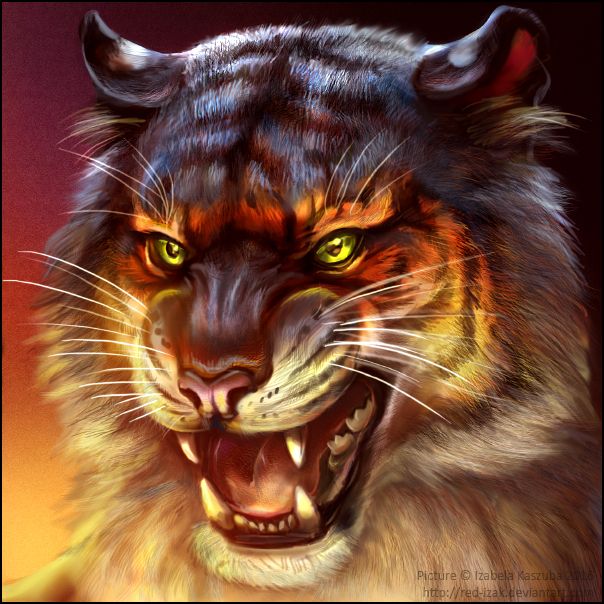 portrait of angry tiger