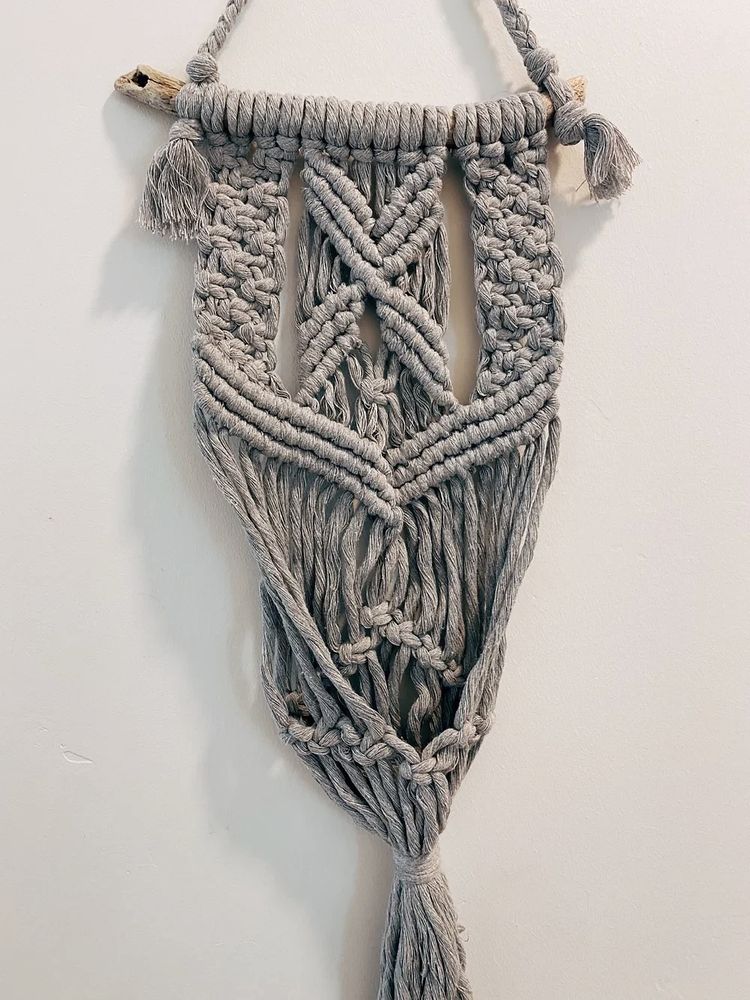 A macrame plant hanger sort of similar to the new iPhone sock