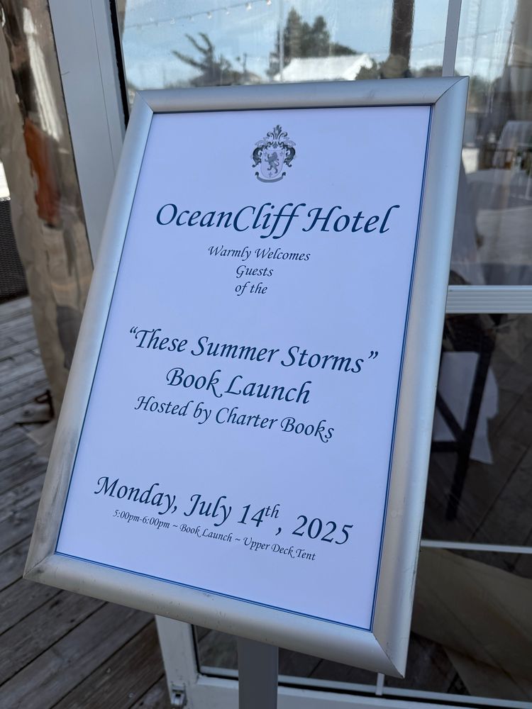 Sign for These Summer Storms book launch