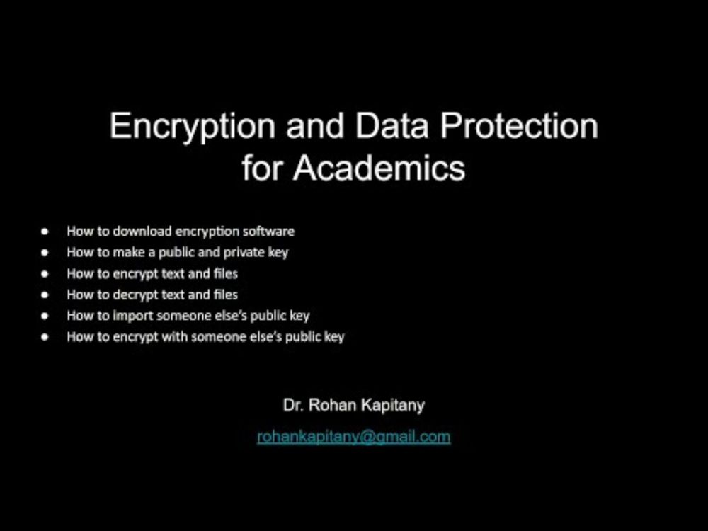 Data Encryption for Academics