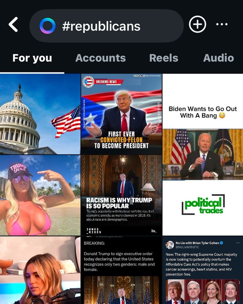 Search for #republicans screenshot