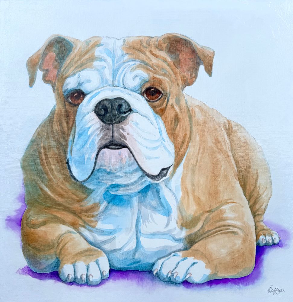 A painting of an Old English Bulldog that I did