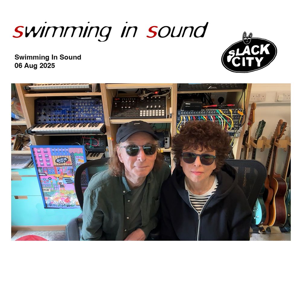 Yes, it's Wednesday, time to Swim In sound with Malka & Colin!

Live on @slackcityradio, catchup on @totallyradio.

Sadly no Andy this week but of course we include tracks by Wire, Minimal Compact and “something from us” this week we give a 2nd play to the first upfront single – Use It Don’t Lose it - from Immersion’s spanking brand new album WTF?? which will released on September 26th. Pre Order the album here - https://swim.greedbag.com

Upcoming Immersion dates

Sat 30-Aug Woodbridge, Festival of Arts & Music
Fri 03-Oct Brighton, Actors - Late L(a)unch with John Robb - In conversation and album playback (no live performance)
Wed 29-Oct Leeds, The Attic 
Thur 30-Oct Glasgow MONO 
Fri 31-Oct Manchester, Kamera 
Sat 01-Nov Coventry, Just Dropped In 
Mon 03-Nov London, Cafe OTO 
Sat 08-Nov Cambridge, CD & GXX Festival, NCI Centre
Thur 04-Dec Brighton, Alphabet
More dates to be added

Photo taken in our studio!

If you love what we do, please share this post!

Wednesdays at 1.00PM // Repeat on Friday - all times UK - On DAB in #brighton,  #manchester, #norwich,  #portsmouth & #london soon!

www.swimminginsound.com // www.slackcity.org.uk

Tracklist

Far Caspian // Autofiction
Warmduscher // akuza (Sworn Virgins Remix)
A Winged Victory For The Sullen // The Rhythm of a Dividing Pair
Automatic // Mercury
Resavoir & Matt Gold // Hazel Canyon
Snõõper // Worldwide
Auka // Tributary
Fcukers // Play Me
Pan American & Kramer // Under The Mariana Trench
Josi Young // Everywhere You Go
Flobama // Danceeuuurs
Delivery // Deadlines
Chino Yoshio // 193193 (For Piano)
C Turtle // 2001
Wire // A Mutual Friend
Minimal Compact // Statik Dancing’ (original)
Scan 7 // BORN OUT OF DARKNESS
Goon // For Cutting The Grass
Jeunesse Désert // LGHRAM
Brokeback // Another Routine Day Breaks
The Velvet Underground // I'm Waiting For The Man
Maxell Davis // Lucky
The Sick Man Of Europe // Movement
Joe Harvey_Whyte & Bobby Lee // Plainsong
Immersion // Use It Don’t Lose it
Felbm // Summer V