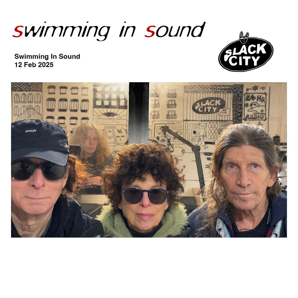 Yes, it's Wednesday, time to Swim In Sound with Malka & Colin's stellar selection for this week! 

Live on Slack City, catchup on @totallyradio.

This week we have a special guest (the clue in the picture!) Max Franken, from Githead & Minimal Compact, who chooses a track and tells us something about it.  We also, of course include tracks by Wire, Minimal Compact and “something from us” – 
With Nanocluster Vol.3 (Immersion | SUSS) coming out on Friday we give a sneak preview to a yet unreleased track!
Tour dates at https://immersionhq.uk/
Album out on Feb 14th.. 
https://swim.greedbag.com/buy/nanocluster-vol-8

Please note that for looking up tours by artists we play (including ourselves) – www.songkick.com & www.bandsintown.com are great ways to search. It’s worth looking even if we don’t announce dates!

Photo taken in Slack City’s Family Store studio by Josee van Oostveen

@rosie.james.399 from Slack City’s Rosie & John in the background!

If you love what we do, please share this post on socials!

Wednesdays at 1.00PM // Repeat at 3.00 PM Friday - all times UK - On DAB in #brighton,  #manchester, #norwich & #portsmouth

www.swimminginsound.com // www.slackcity.org.uk // @slackcity // email - swimming@swimminginsound.com - we are also now on Bluesky @swimminginsound.bsky.social to connect. 

#swimminginsound #slackcityradio #slackcitymcr #brightonandhove #mcr 