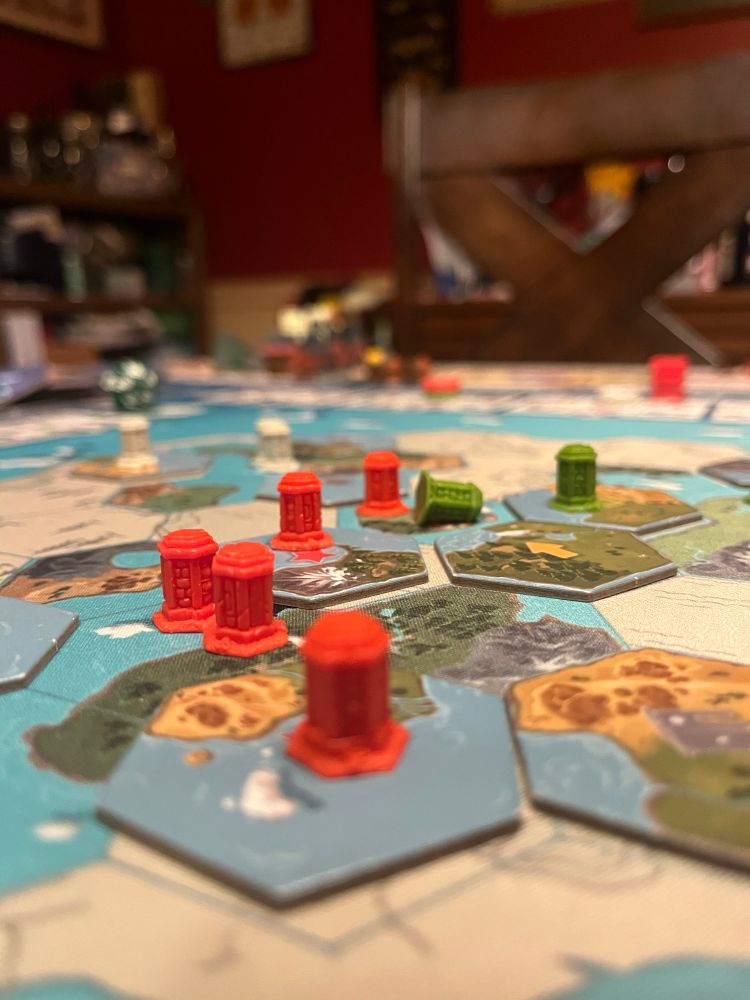 Tapestries - main board with control markers on territories. 
