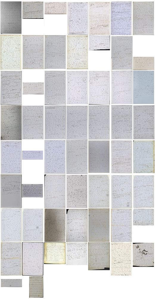 Thumbnail montage of the Origin draft sheets - reunited here for the first time since Darwin's lifetime.