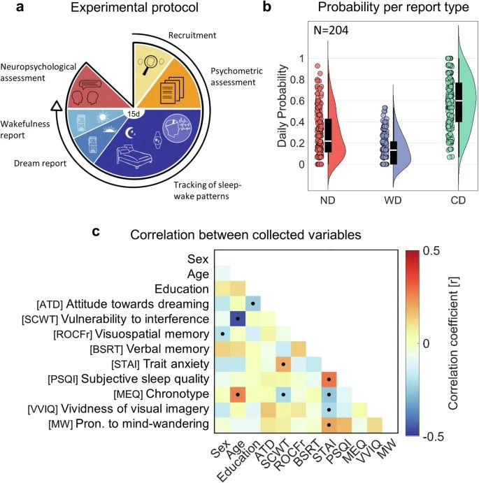 Description of the experimental protocol and collected data.
