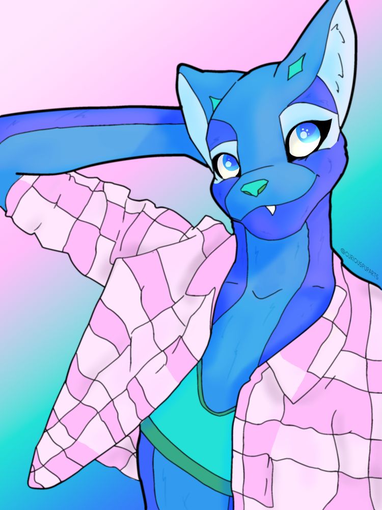 New profile pic with improved, cleaner lineart and a ncie gradient backdrop to bring it all together 
