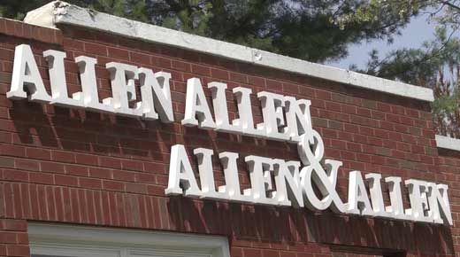 Sign for Virginia-based law firm Allen Allen Allen & Allen