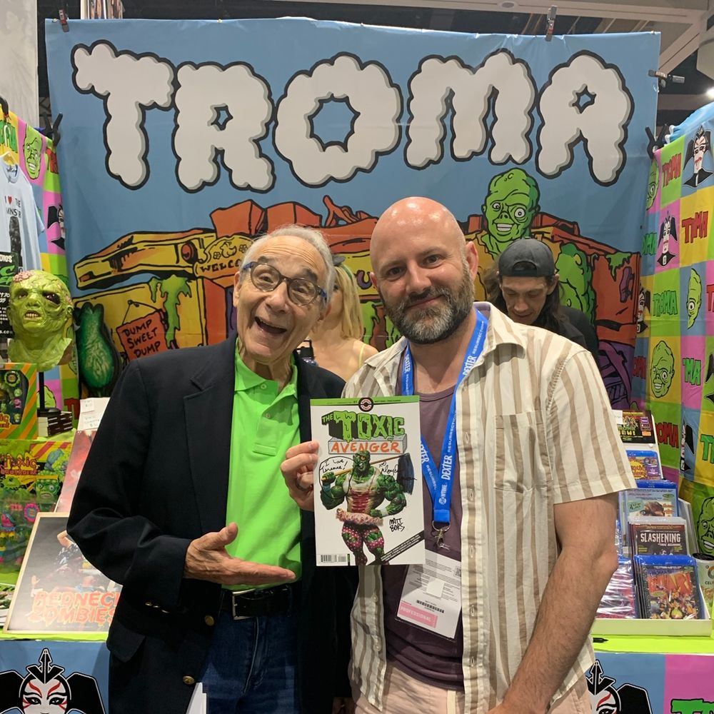 Me and Lloyd Kaufman, youthful muscular men with charisma and talent, the wind at our backs, ready for adventure.
