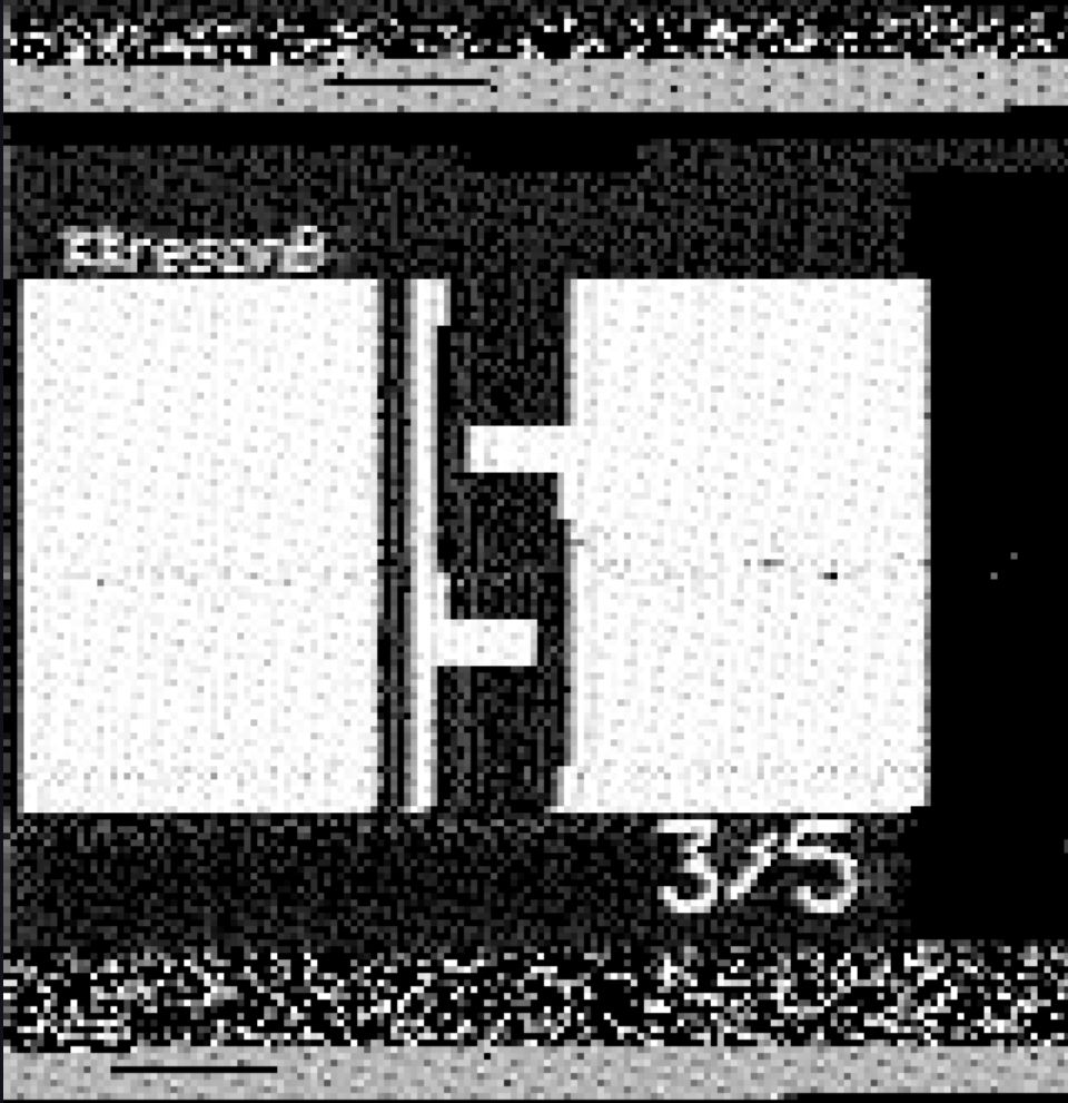 Decoded SSTV image that says:
**RESON8
I S
3/5