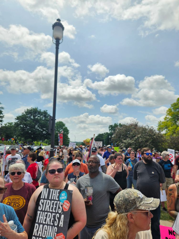Crowd picture at No Kings protest in Des Moines IA