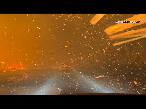 Palisades Fire - Driving Through PCH on Fire