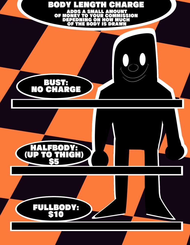 second part of my commission sheet talking about the body length charge, more info in the image
