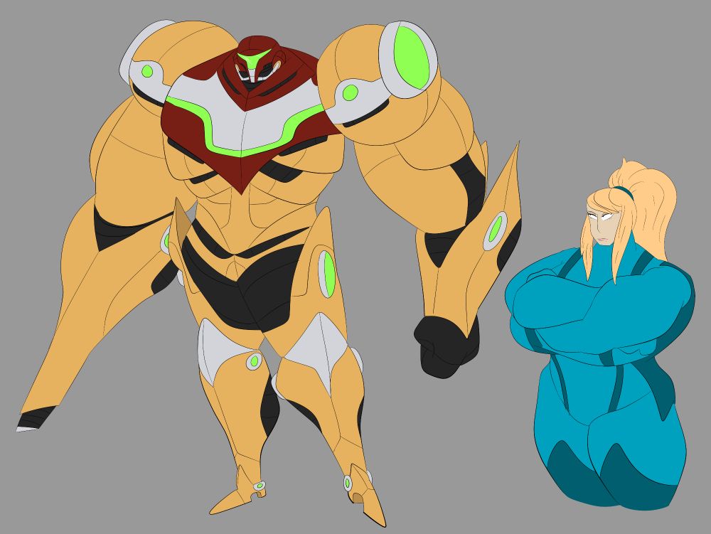 a design take on both samus and zero suit samus, both are fucking jacked