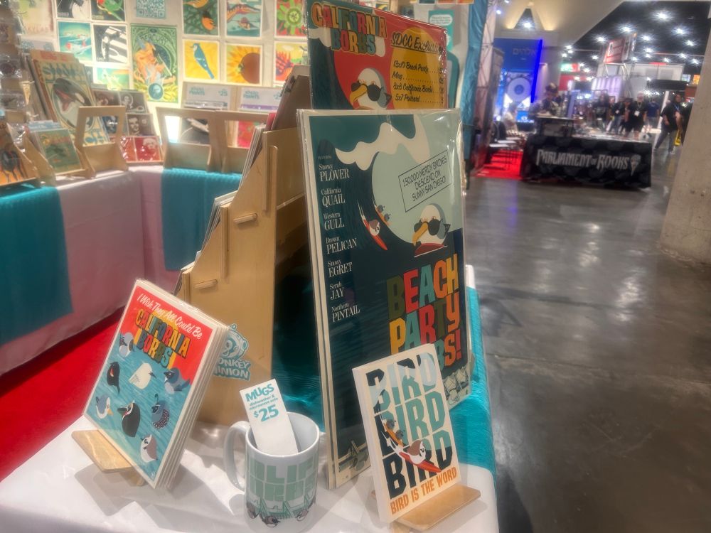 A display of California Borbs merch