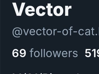 Screenshot: I have 69 followers (nice).