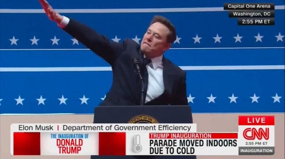 Elonia Muskler doing a nazi salute 