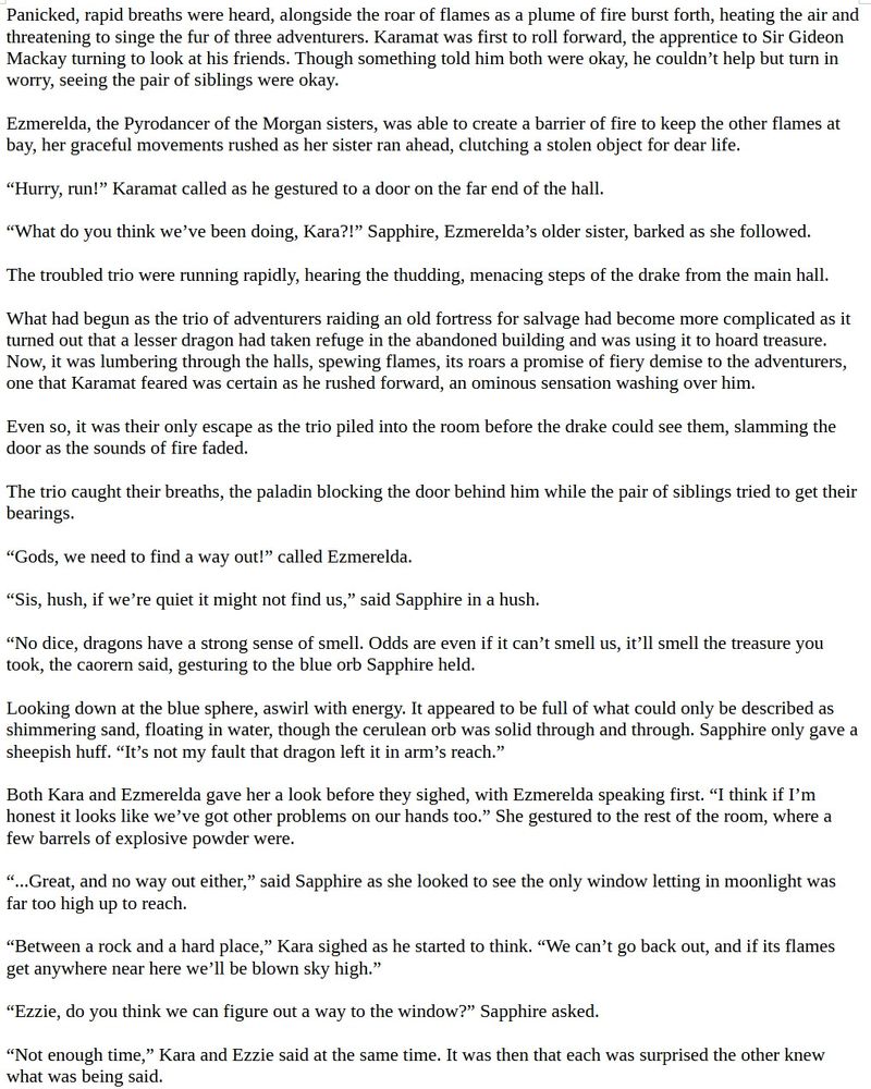 Prose Example 1 from a recent commission.