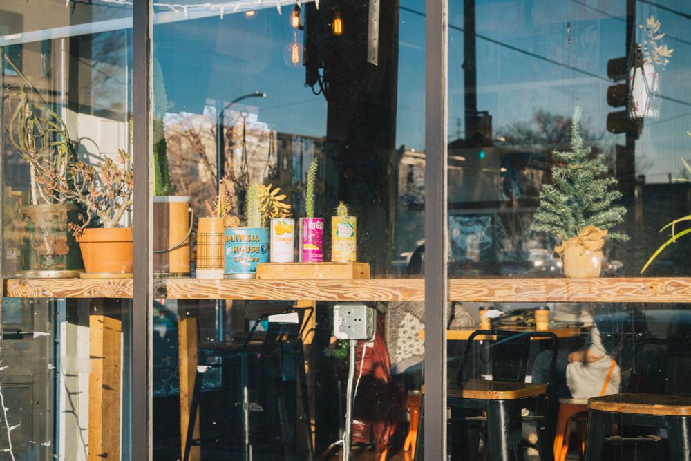 Inside a coffee shop