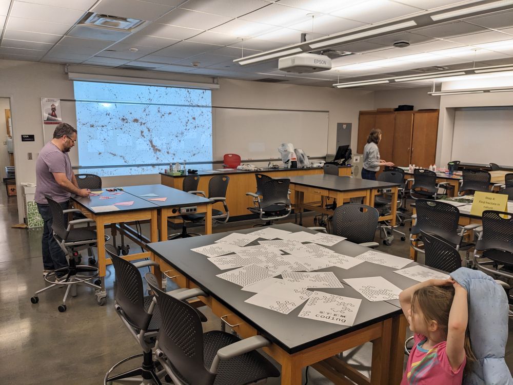 Tables with hands on activities for the shapes in nature merit badge