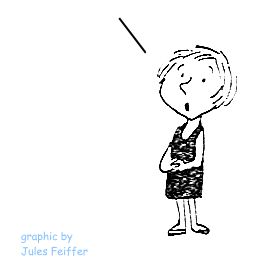 A little cartoon girl asking a question.