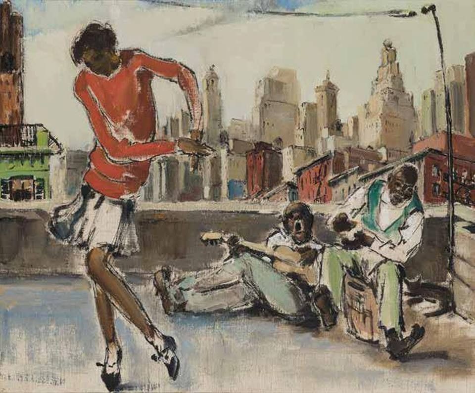 The painting on the rooftops of New York