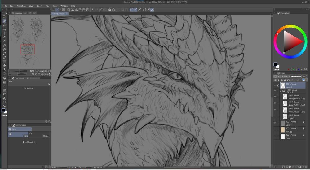 zoomed in image of a dragons face sketch