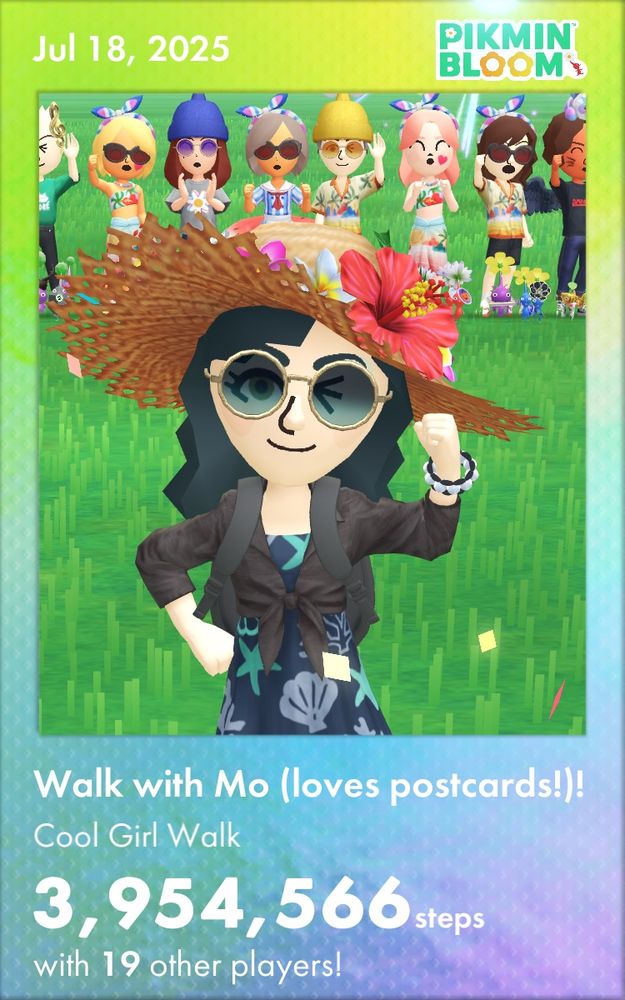A photo of miiself and a few of the other players who added to the collective 3.9+ MILLION steps over the last 28 days!! 🥹 

THANK YOU ALL SO MUCH AGAIN!