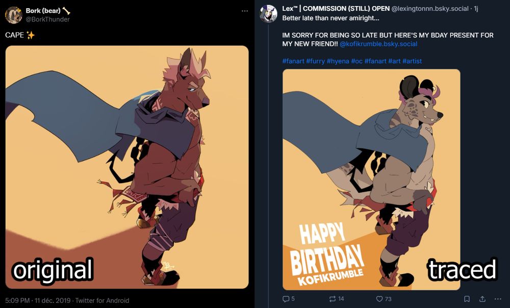 Original art made by @BorkThunder that was traced 1:1: https://x.com/BorkThunder/status/1204795341947707392