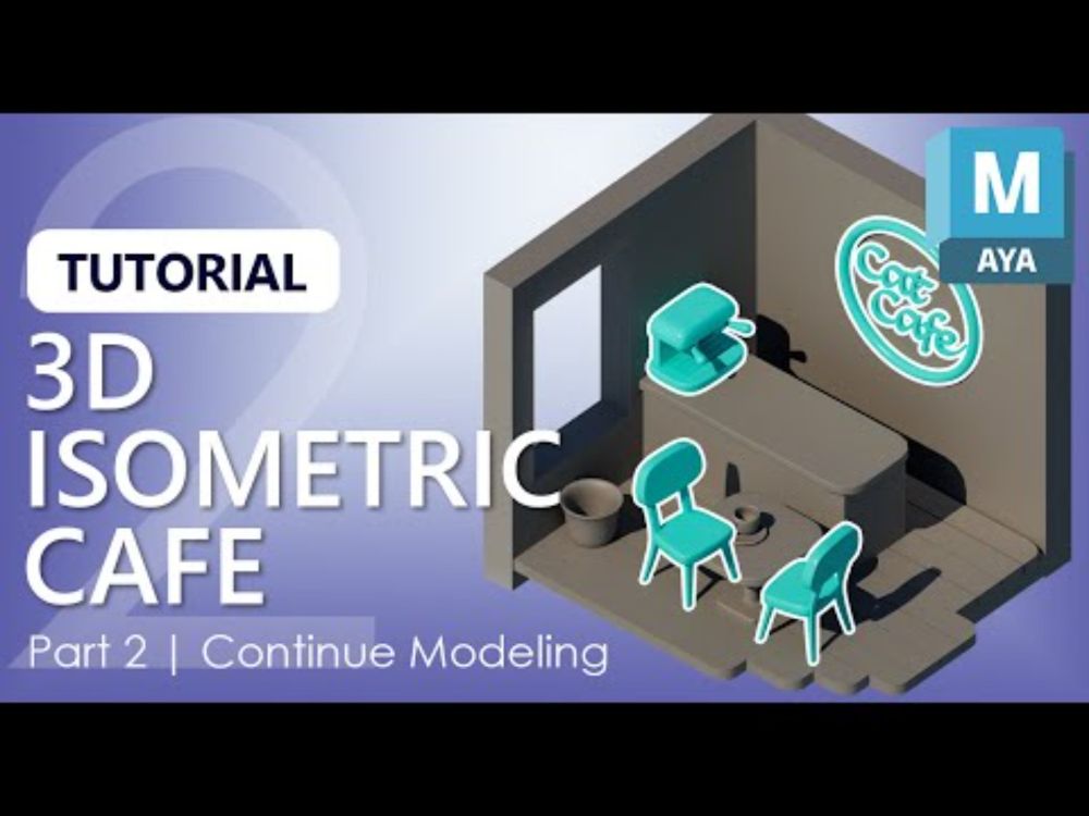 Model a Cat Cafe in Maya Part 2 | Chairs, Signage, and Espresso Machine #autodeskmaya #tutorial
