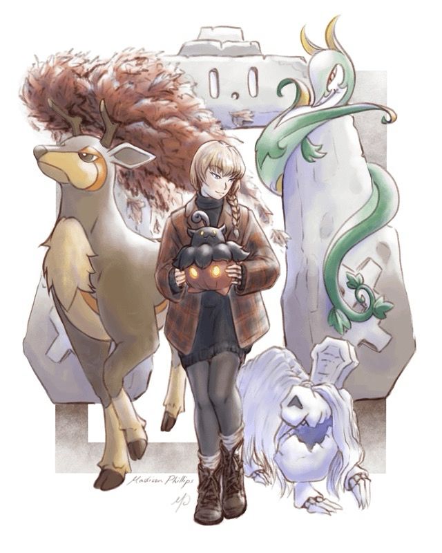 evermore Taylor .:;

Pictured in autumn clothes with Pokémon friends