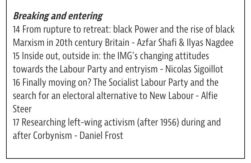 Breaking and entering
14 From rupture to retreat: black Power and the rise of black Marxism in 20th century Britain - Azfar Shafi & Ilyas Nagdee
15 Inside out, outside in: the IMG's changing attitudes towards the Labour Party and entryism - Nicolas Sigoillot
16 Finally moving on? The Socialist Labour Party and the search for an electoral alternative to New Labour - Alfie Steer
17 Researching left-wing activism (after 1956) during and after Corbynism - Daniel Frost