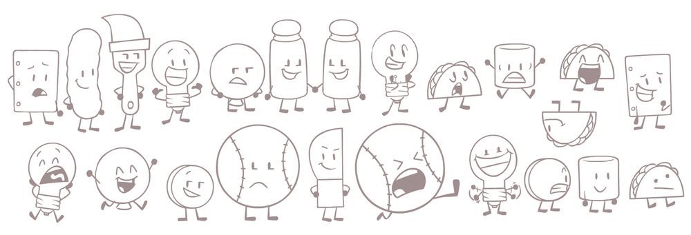pose sketches done to work out the look of the rig pieces for the II1 remake