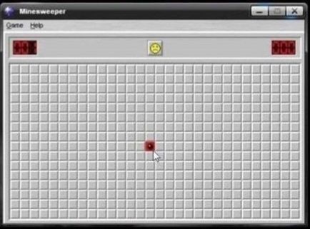 A screenshot of the old Windows Minesweeper game. There's only one mine on the screen, according to the counter, and the user has found it with their first click