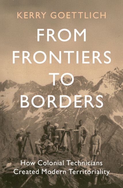Cover of book, with photograph of a group of men with surveying equipment standing in front of a mountain range