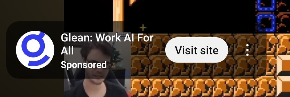 dumbass link that shows up after a youtube an ad on mobile with the tiniest fucking close button right next to the giant visit site button