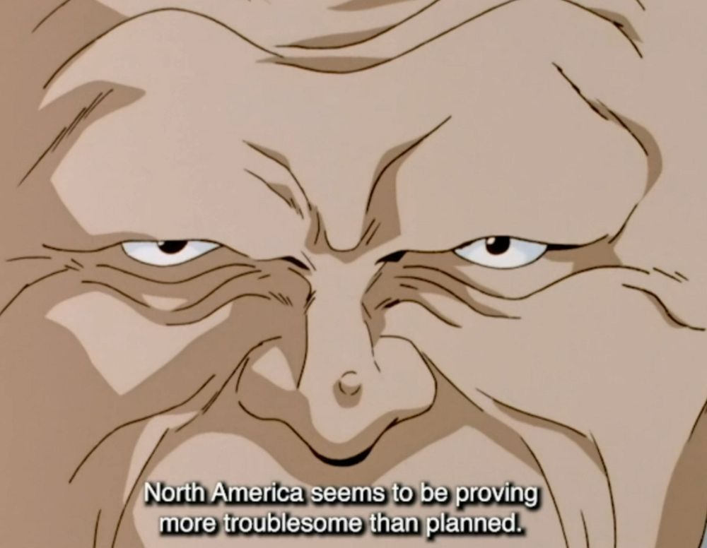 Screenshot from After War GUndam X

"North America seems to be proving more troublesome than planned."