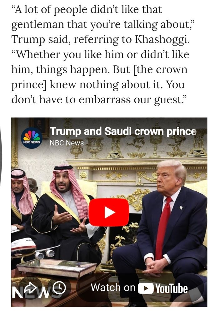 Trump's opinion on how people you like or dislike may be treated. With a chainsaw.