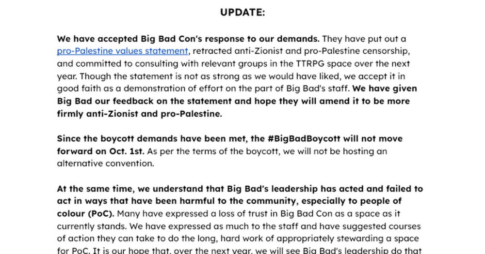 #BigBadBoycott Demand Letter