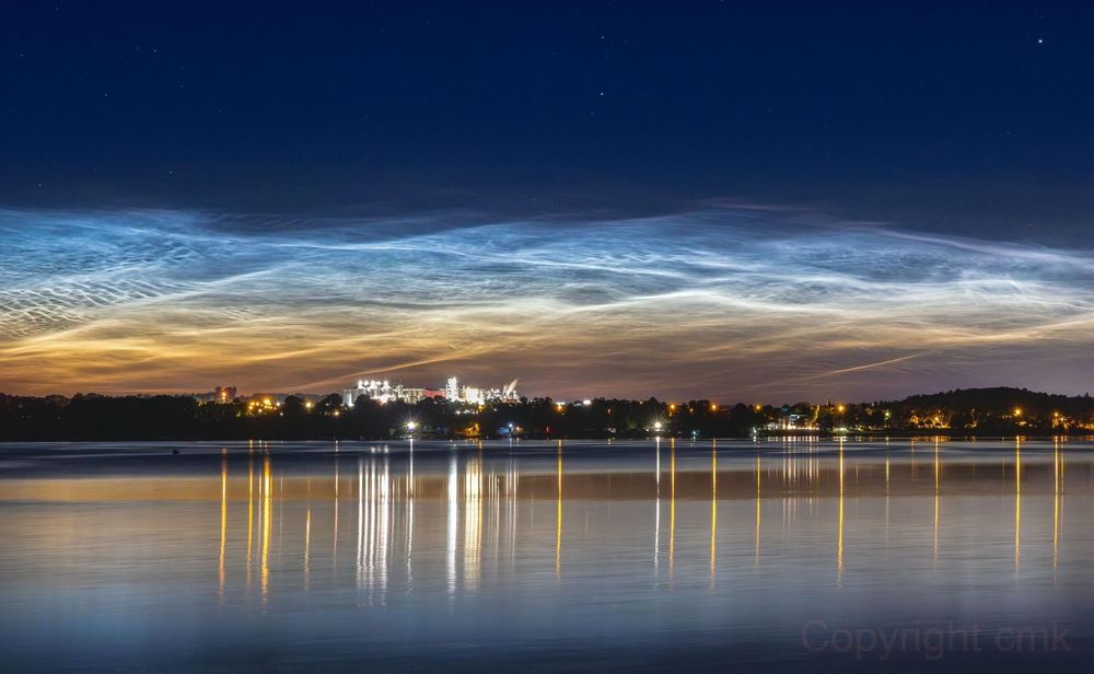Yesterday's NLC  clouds over Lake Nyskie (Poland)