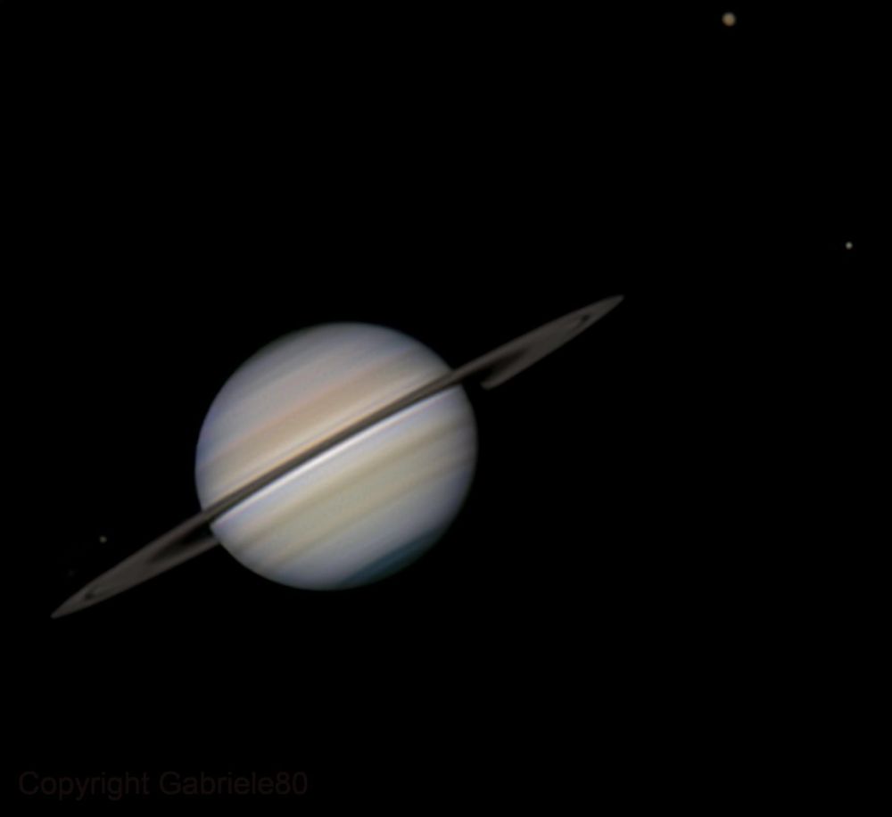 Saturn & Titan, Rhea, Tethys, Enceladus 19/07/2025