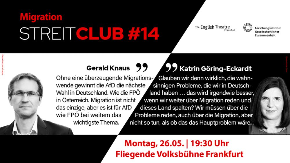 Kontroverse Positionen - Gerald Knaus sieht dringenden Reformbedarf bei der Migration, Katrin Göring-Eckardt dagegen hinterfragt diese thematische Prioritätensetzung. 