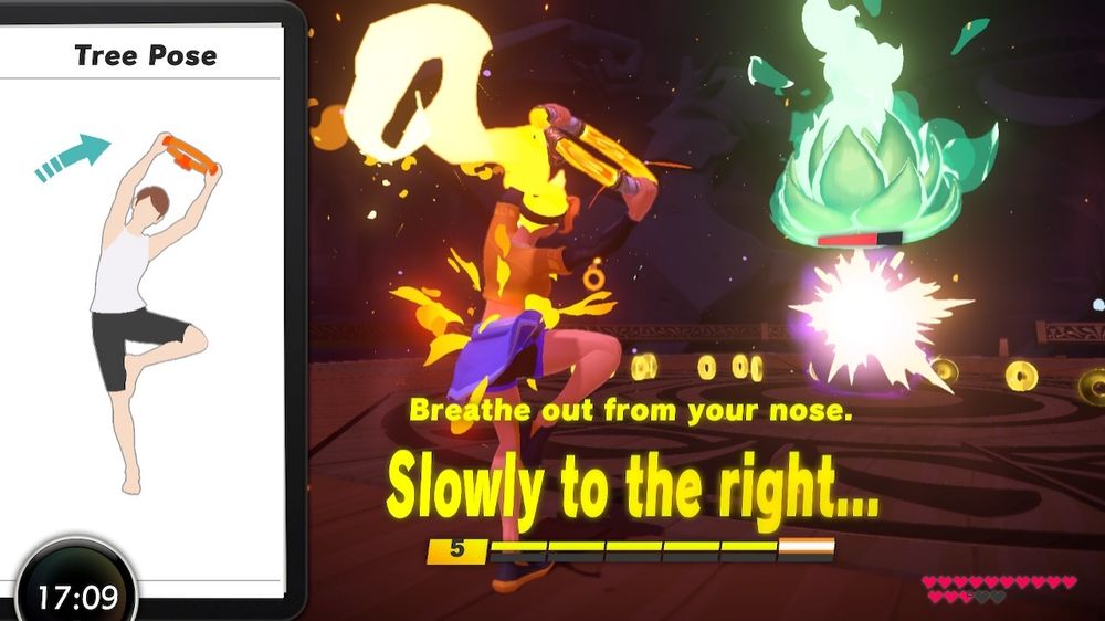 Exercicio tree pose para a direita