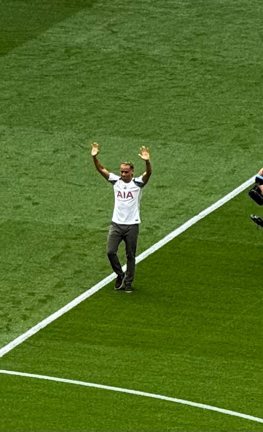 Xavi Simons, in a Spurs shirt, at White Hart Lane 