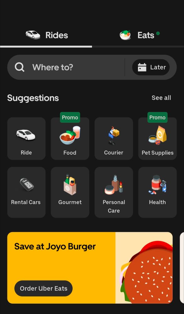 Bad clutter spam version of Uber ui
