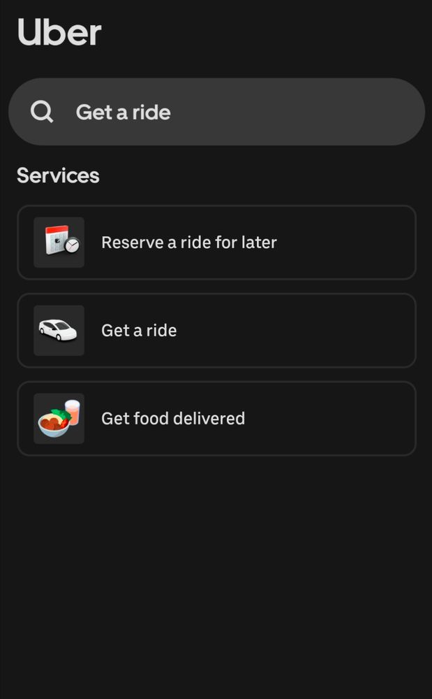 Simple good version of Uber ui